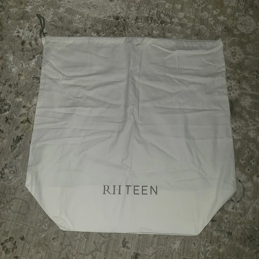 New Restoration hardware RH TEEN white laundry linen storage drawstring bag …